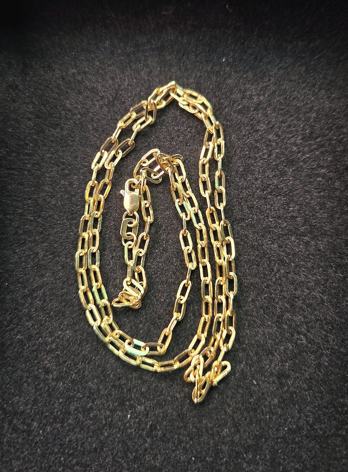 10K SOLID YELLOW GOLD PAPERCLIP Chain Necklace 18″ 2.2mm BSI