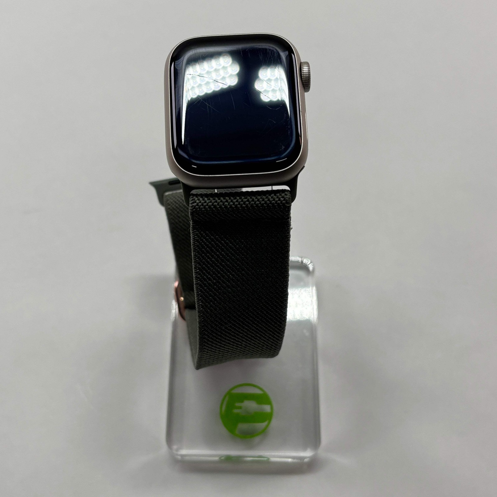 Unlocked Apple Watch Series 9 41MM Starlight Aluminum Olive Sport Loop MRHP3LW/A