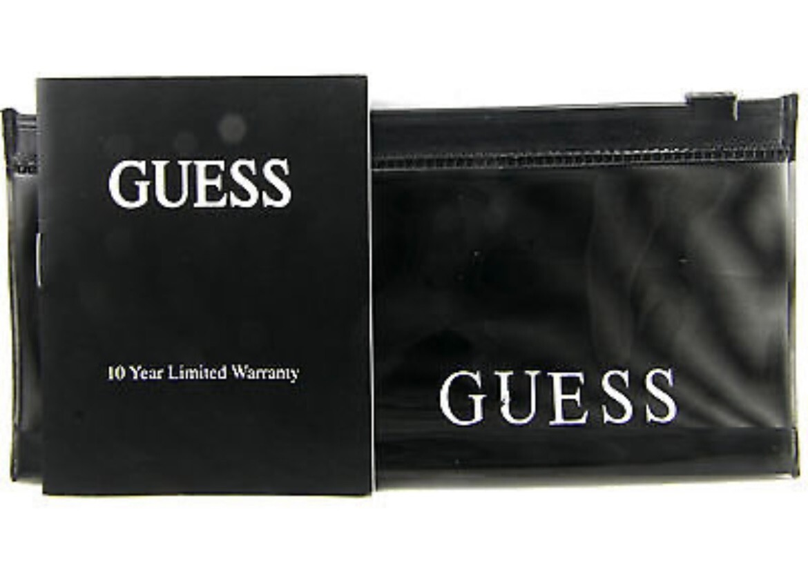 GUESS WOMEN’S WHITE Band HEART TRANSPARENT gem see through WATCH U0909L1 W0909L1