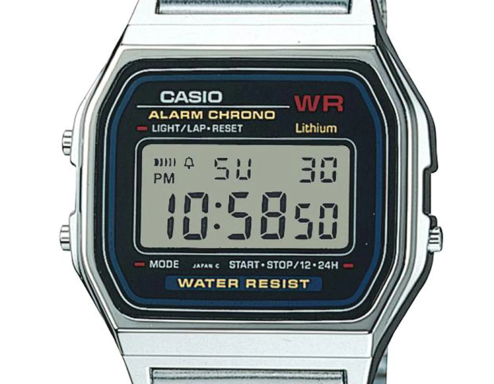 CASIO A159WA-N1 Made in Japan Classic Digital Watch Stainless Steel Band NEW