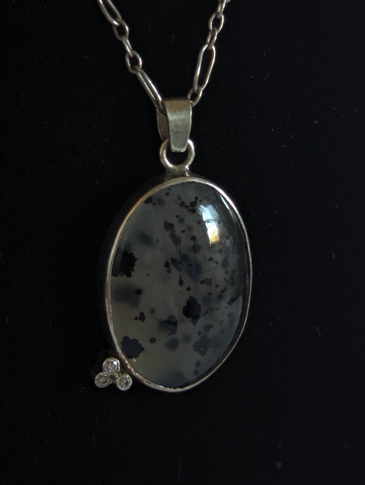 One-of-a-kind Artisan Handmade 925 Sterling Silver & Montana Moss Agate Stone