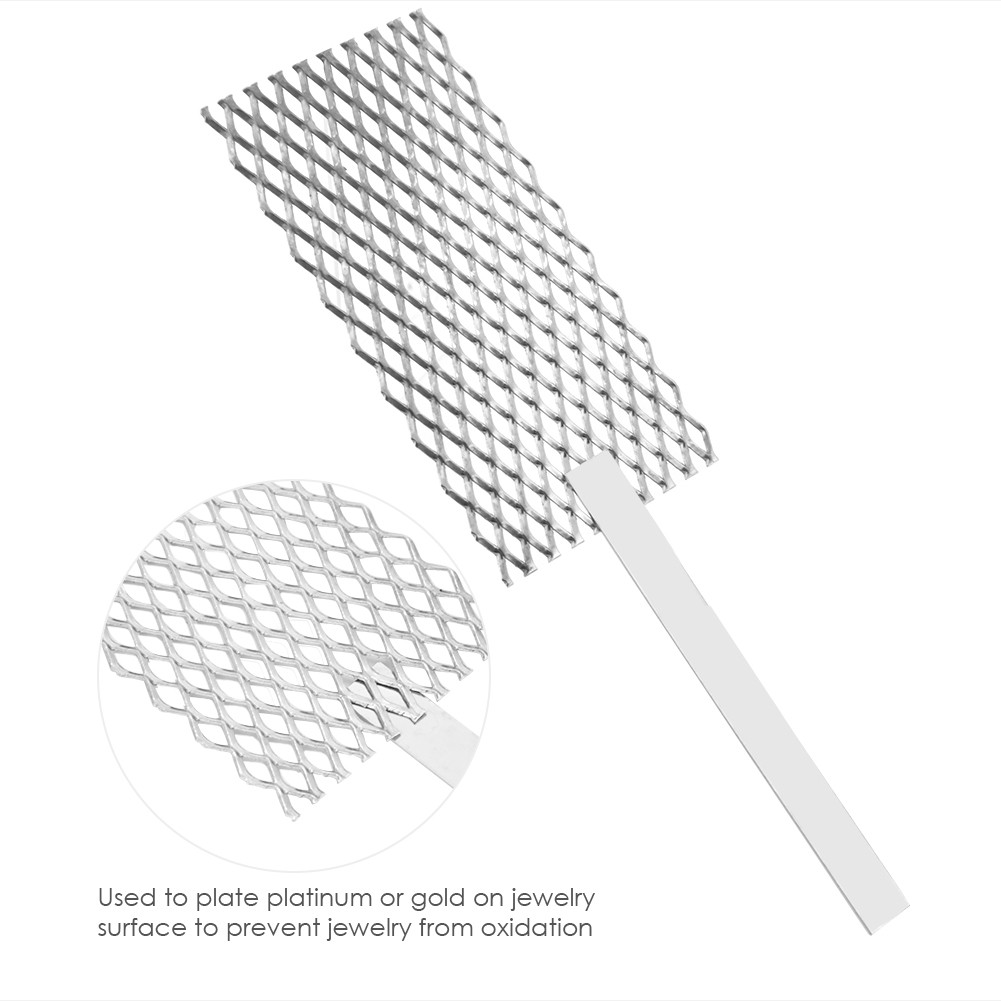 1 Titanium Mesh For Electrolysis Plating Gold/Silver Ornaments Silver 20*5cm