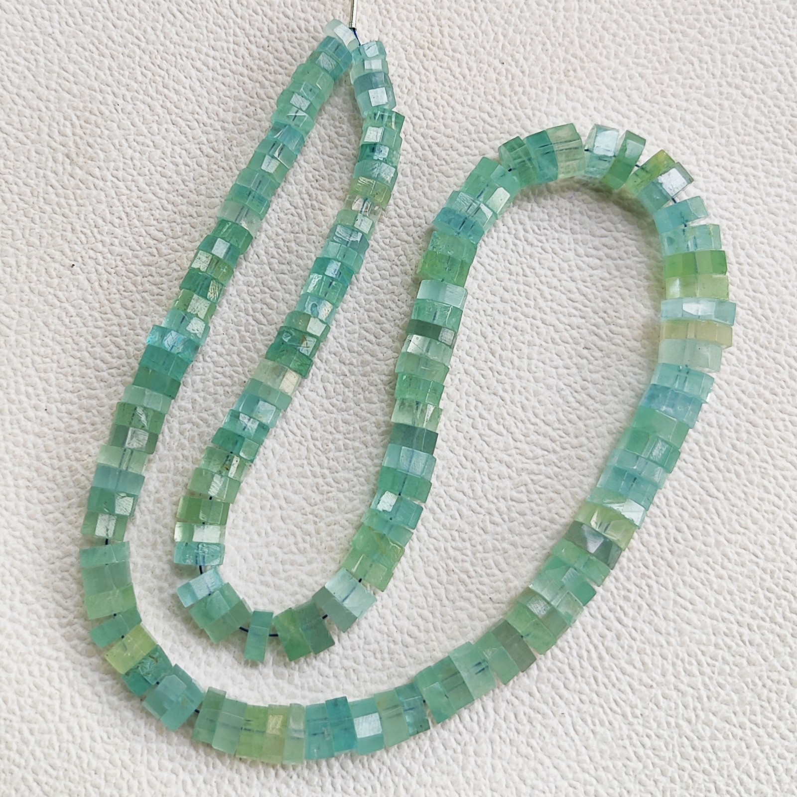 Brazil Aquamarine Faceted Bolt Shape Beads 6mm-10mm Size Gems 16″ Strand