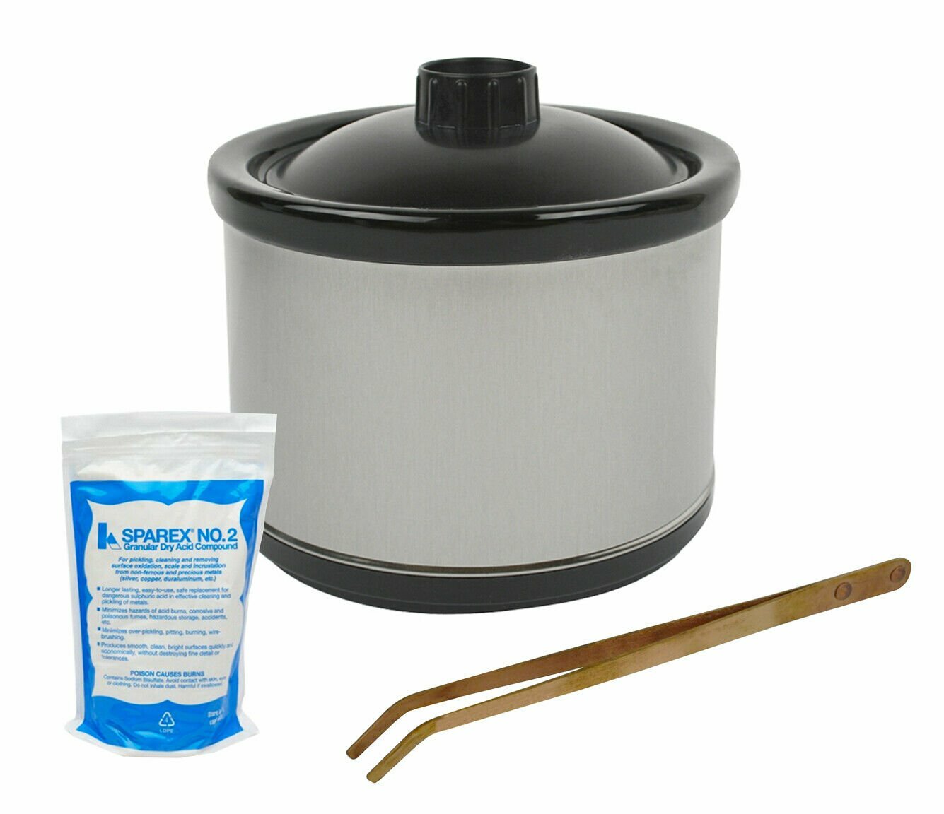Complete Jewelry Soldering Pickling Kit with Pickle Pot, Compound, Copper Tongs