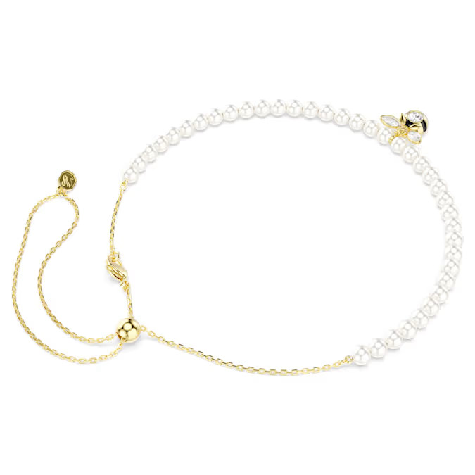 Swarovski Idyllia necklaces Crystal-like pearls, mixed cut, honeybee