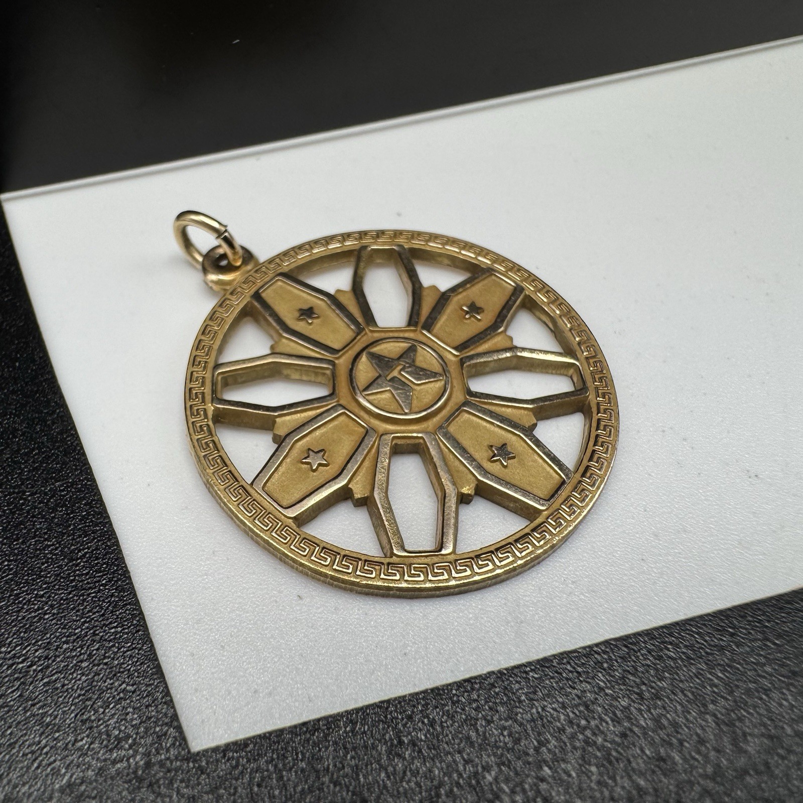 LGB 1/5 10K gold filled TEXACO Pendant Or Charm Gas & Oil 7.1 Gram 1.25” X 1.25”