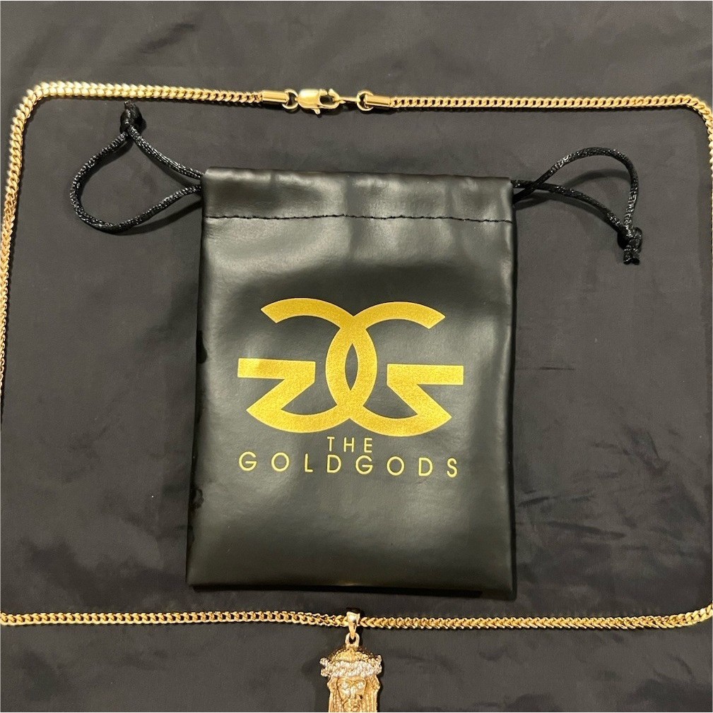 The Gold Gods 18K Rose Gold Diamond Jesus Head Cuban Link Necklace Lobster Clasp