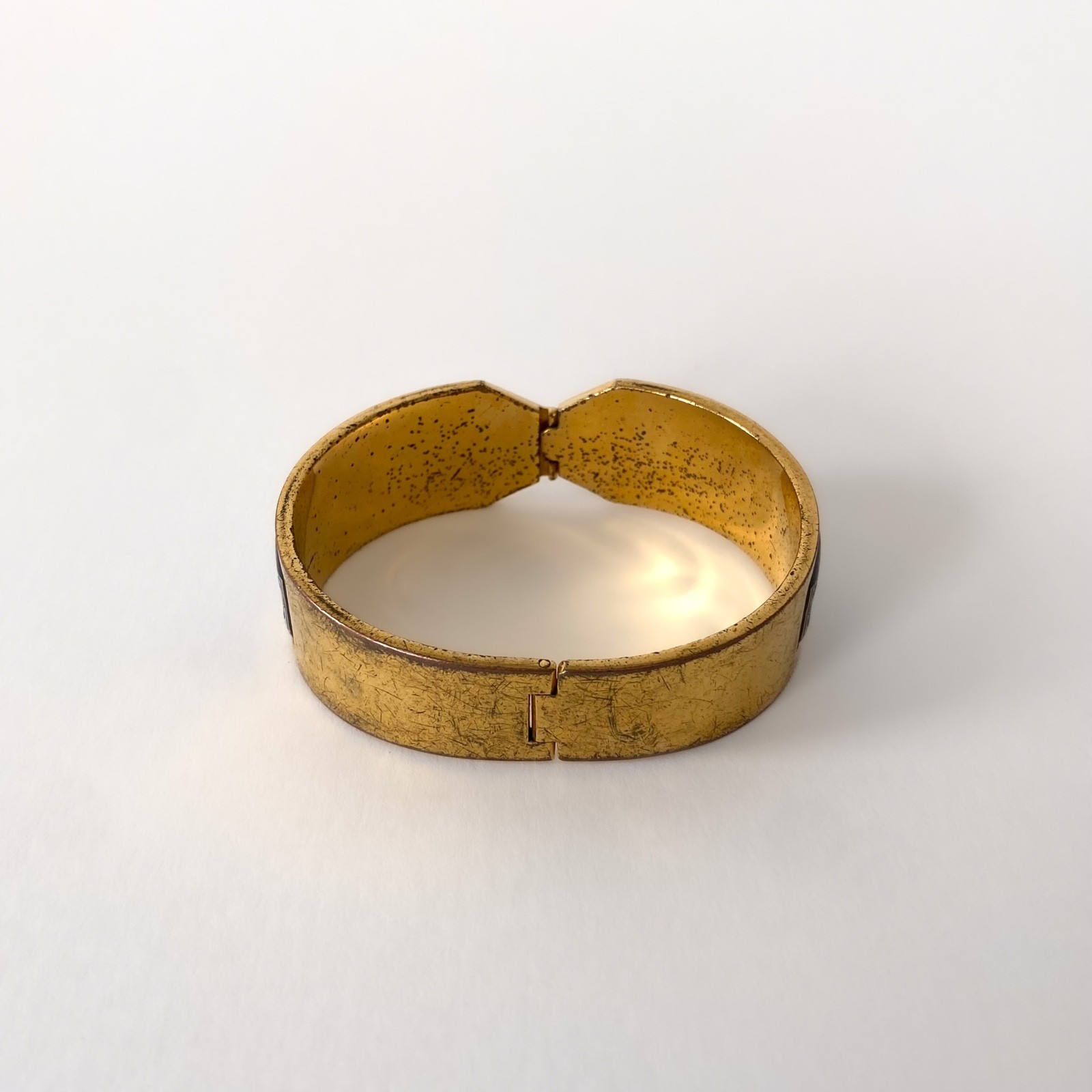 Michaela Frey Wien Vintage Gold Metal And Enamel Bracelet – 1980s