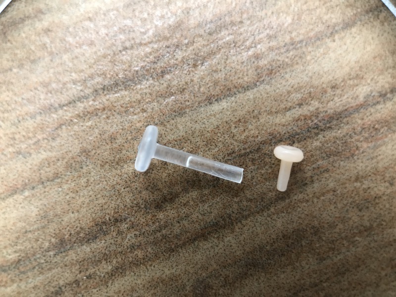 18G (1mm) 9/32″ inch (7mm) INTERNAL BIOPLAST LABRET MADONNA RETAINER TRAGUS LIP