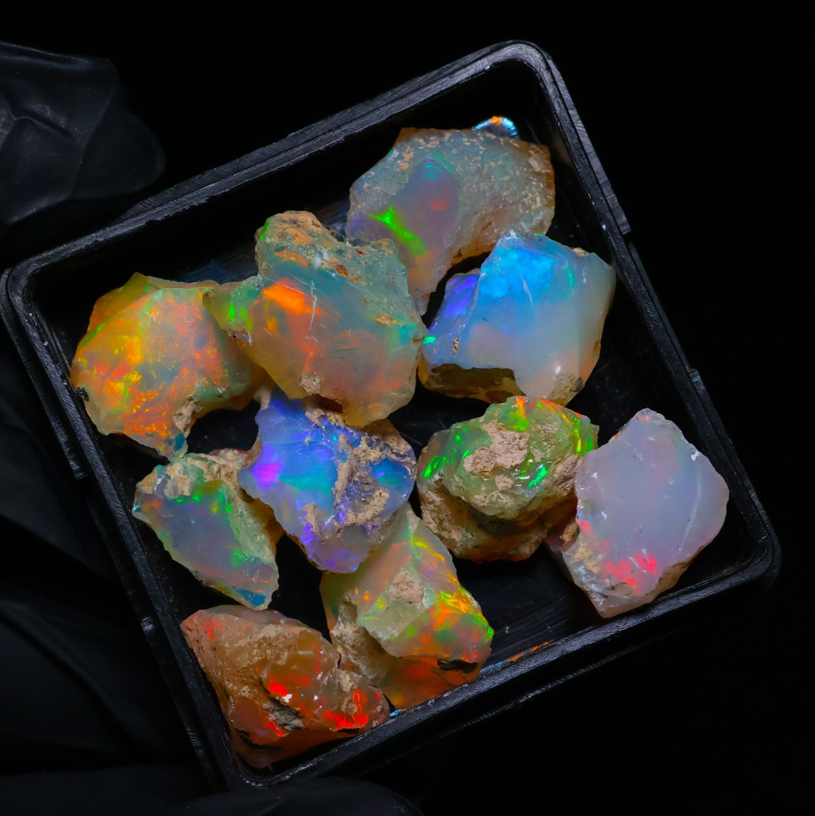 Natural Ethiopian Welo Opal Rough 50.05 Ct Gemstone – Bright Play of Color Fire