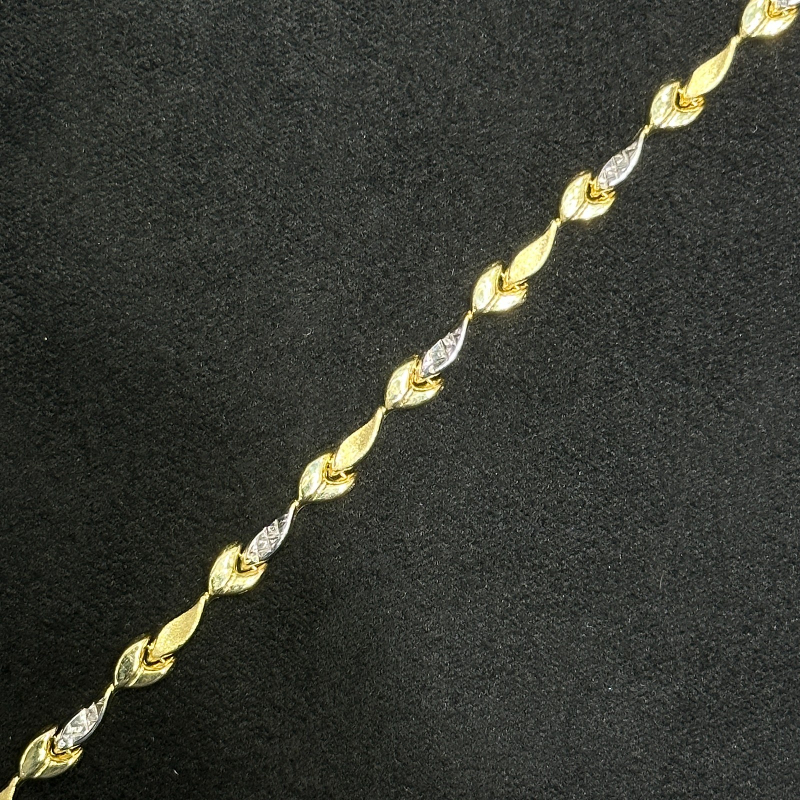 Teardrop Bracelet 10k Yellow Gold Diamond Cut Woman Man Adults