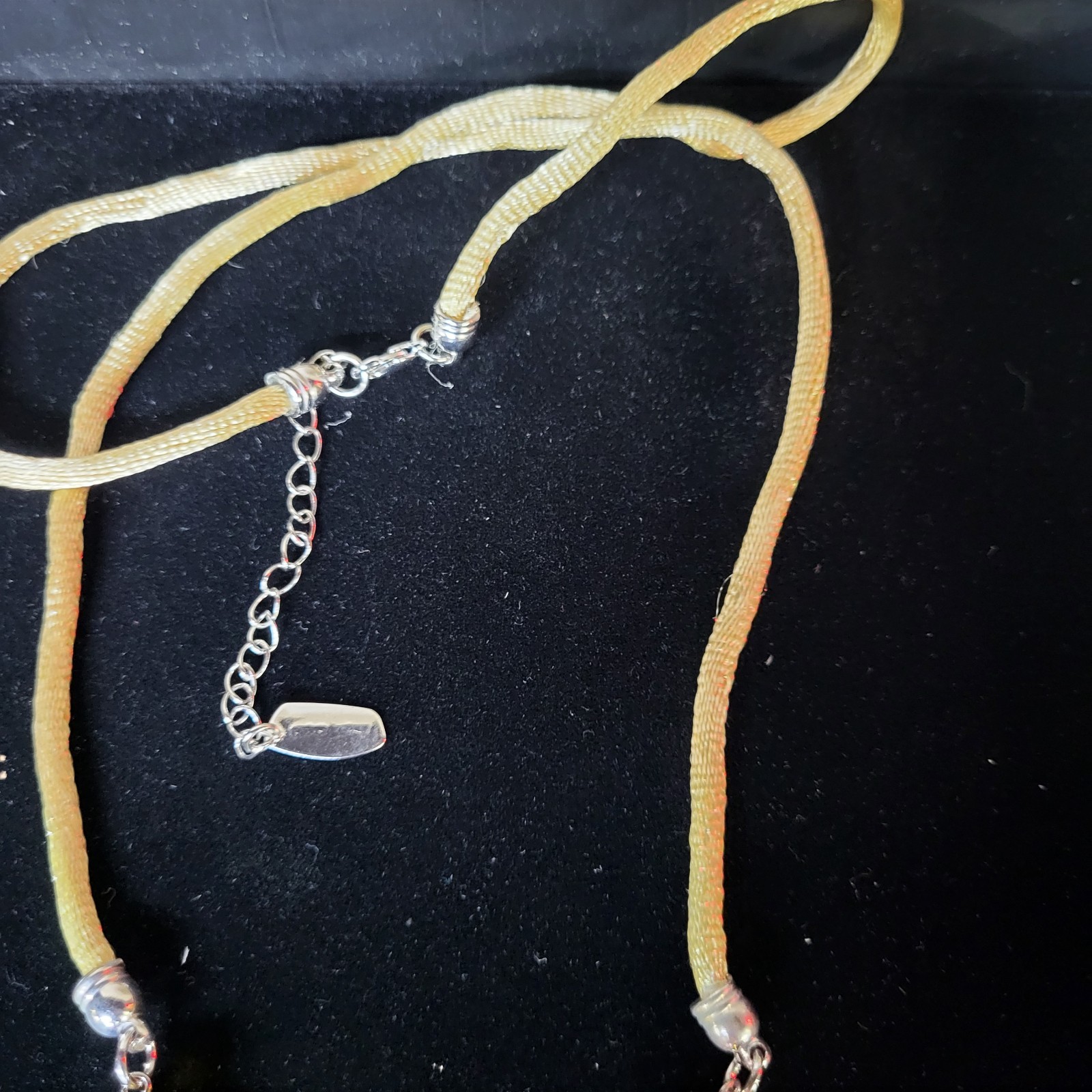 Murano Crystal Necklace Pendant Drops Venetian Glass Cord Adj. VTG STUNNING Boho