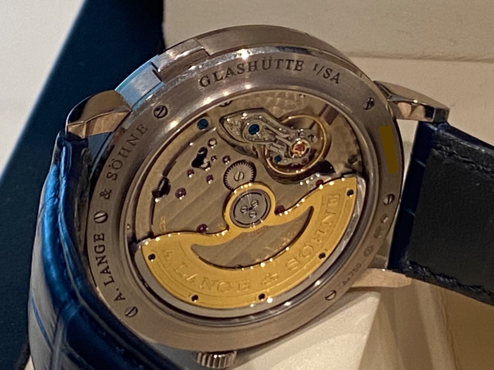 A LANGE & SOHNE SAXONIA MOONPHASE WHITE GOLD BOX/PAPERS 384.026 $40K NEW RETAIL