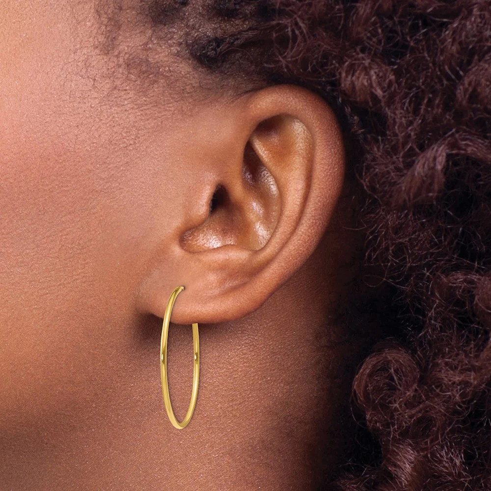 14K Yellow Gold 1.20mm Endless Hoop Earring