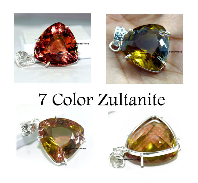 Certified 60.80 Ct Trillion Natural Zultanite 7 Color Pendant 925 Silver Jewelry