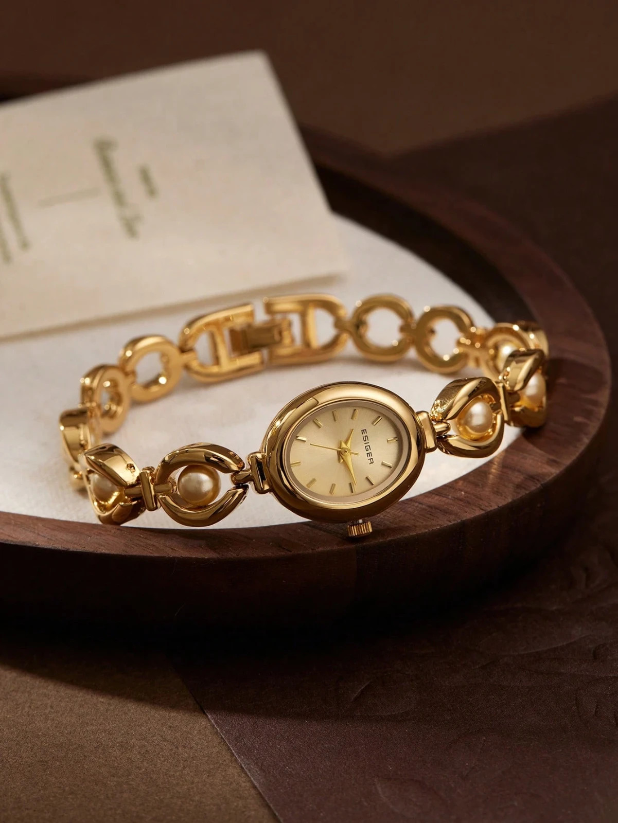 Gold French Vintage Style Unique Dainty Women’s Wrist Watch Trendy Cute Gift