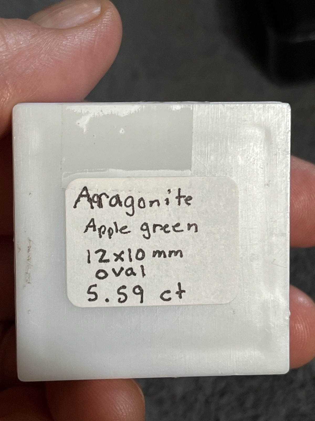 New In Box Green Apple Aragonite Cabochon 12x10mm Oval 5.59 ct