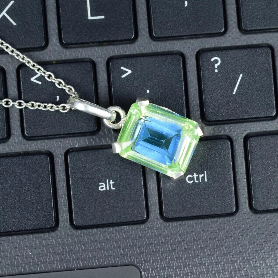 Natural Pitambari Sapphire Certified 26 Ct+ Loose Gem 925 Solid Silver Pendant