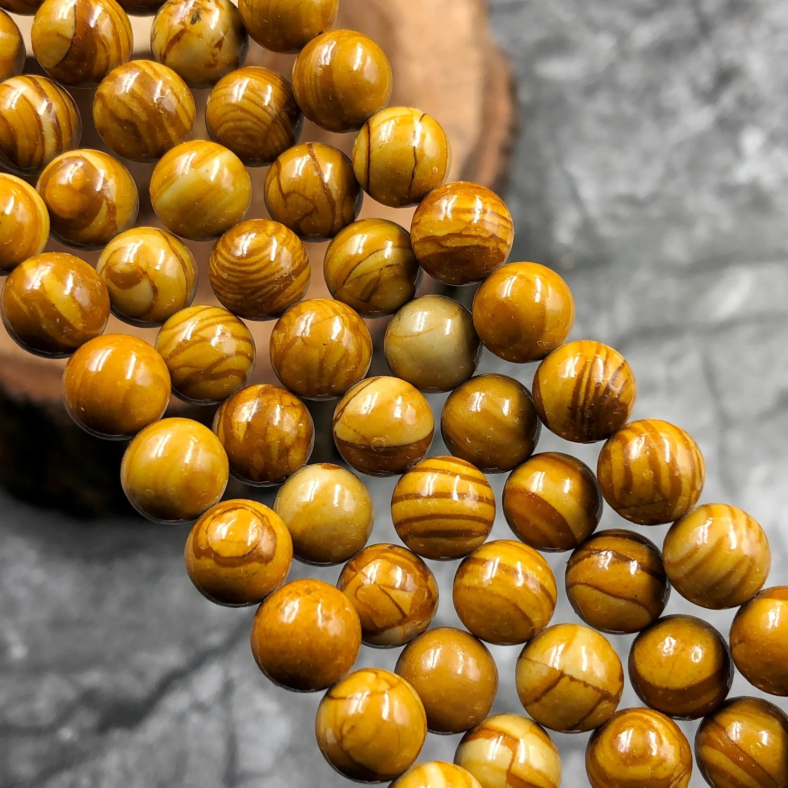 Camel Skin Jasper Smooth Round Beads Size 6mm 8mm 15.5″ Strand