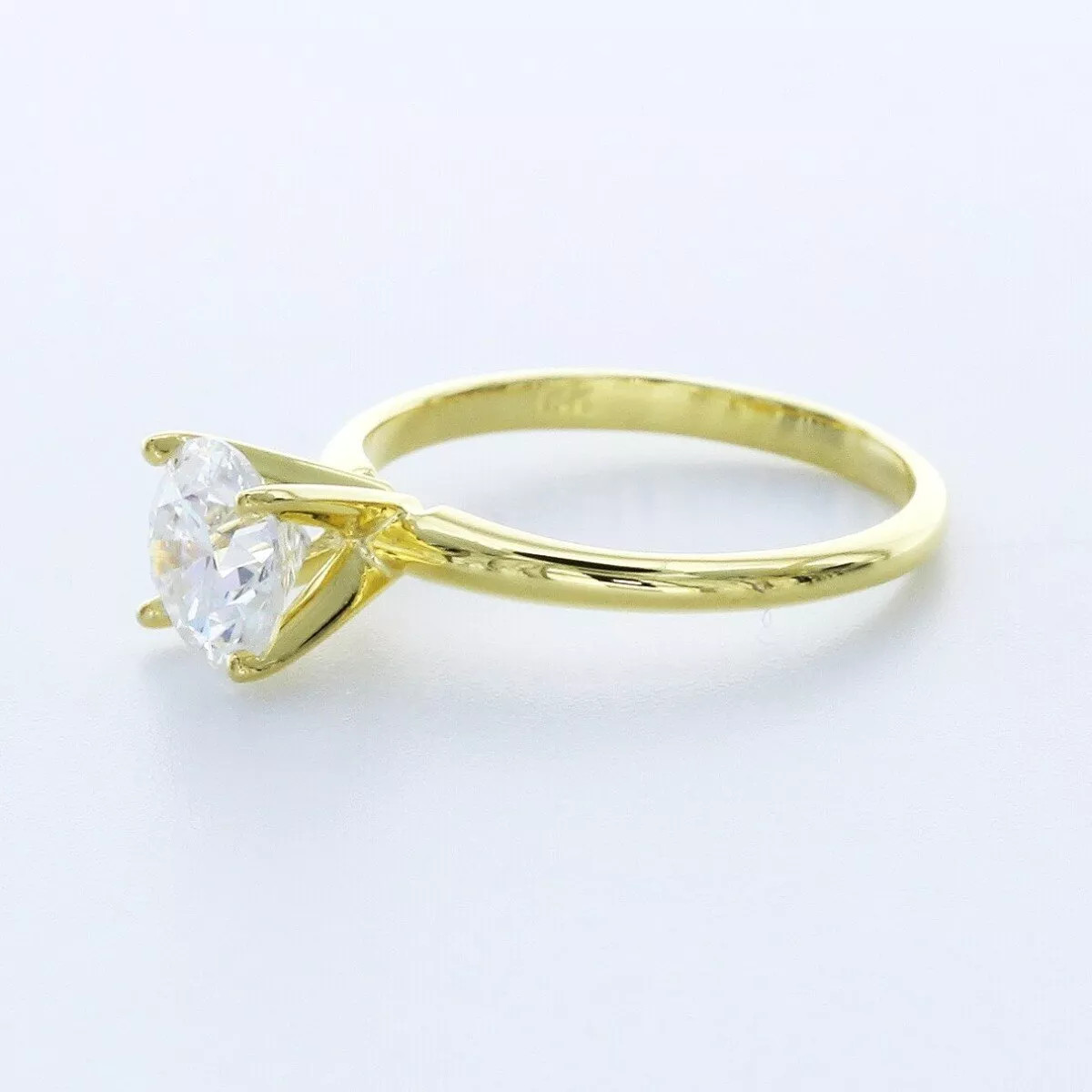 Solitaire Engagement Ring 14K Gold Petite 1.60 CT Round Lab-Grown Diamond E VS1