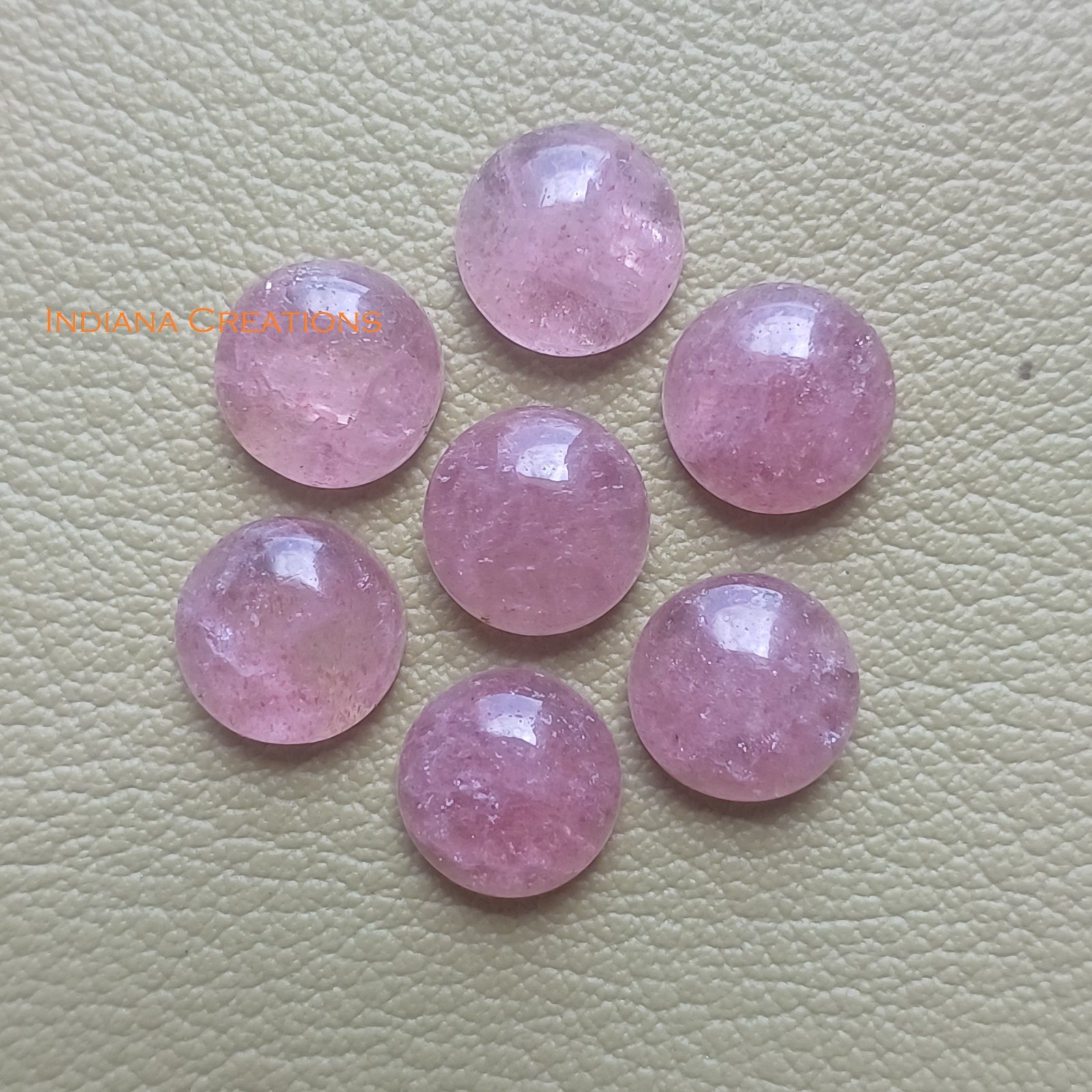 16mm Pink Strawberry Quartz Natural Round Cabochon Loose Gemstone
