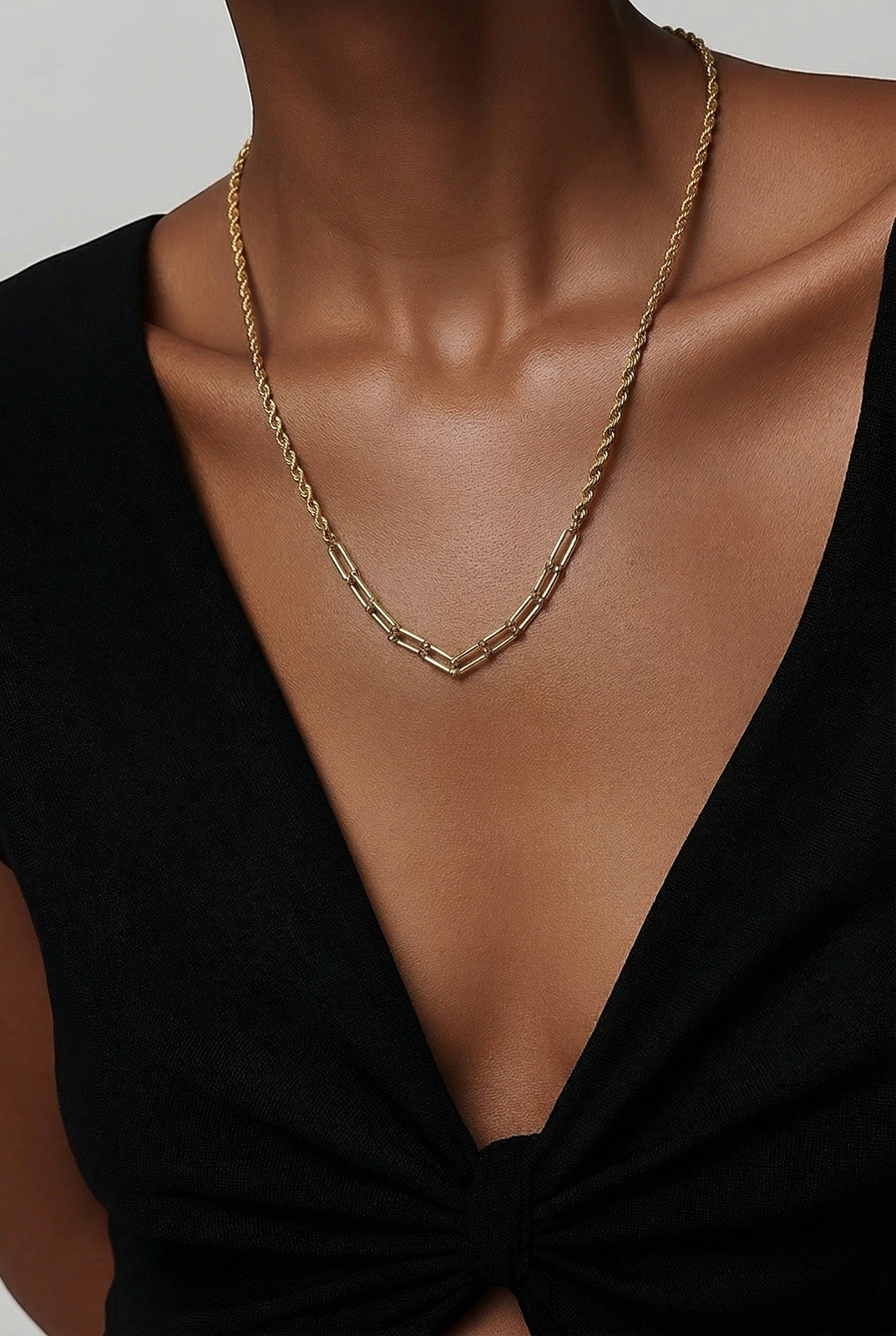 Cadena estilo torzal en oro 10K