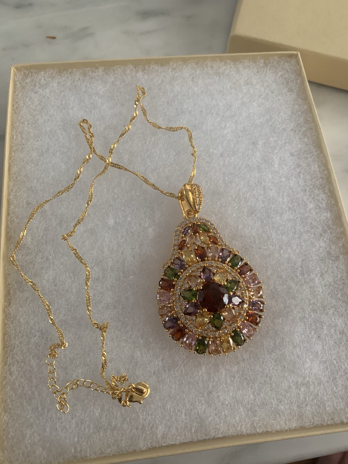Retro Bohemian Synthetic Synthetic Zirconia Pendant 20 Inch