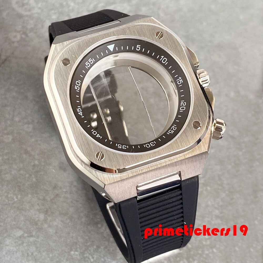 42mm Watch Case Band Sapphire+Chapter Ring Exhibition Back Fit NH35 NH36 NH38