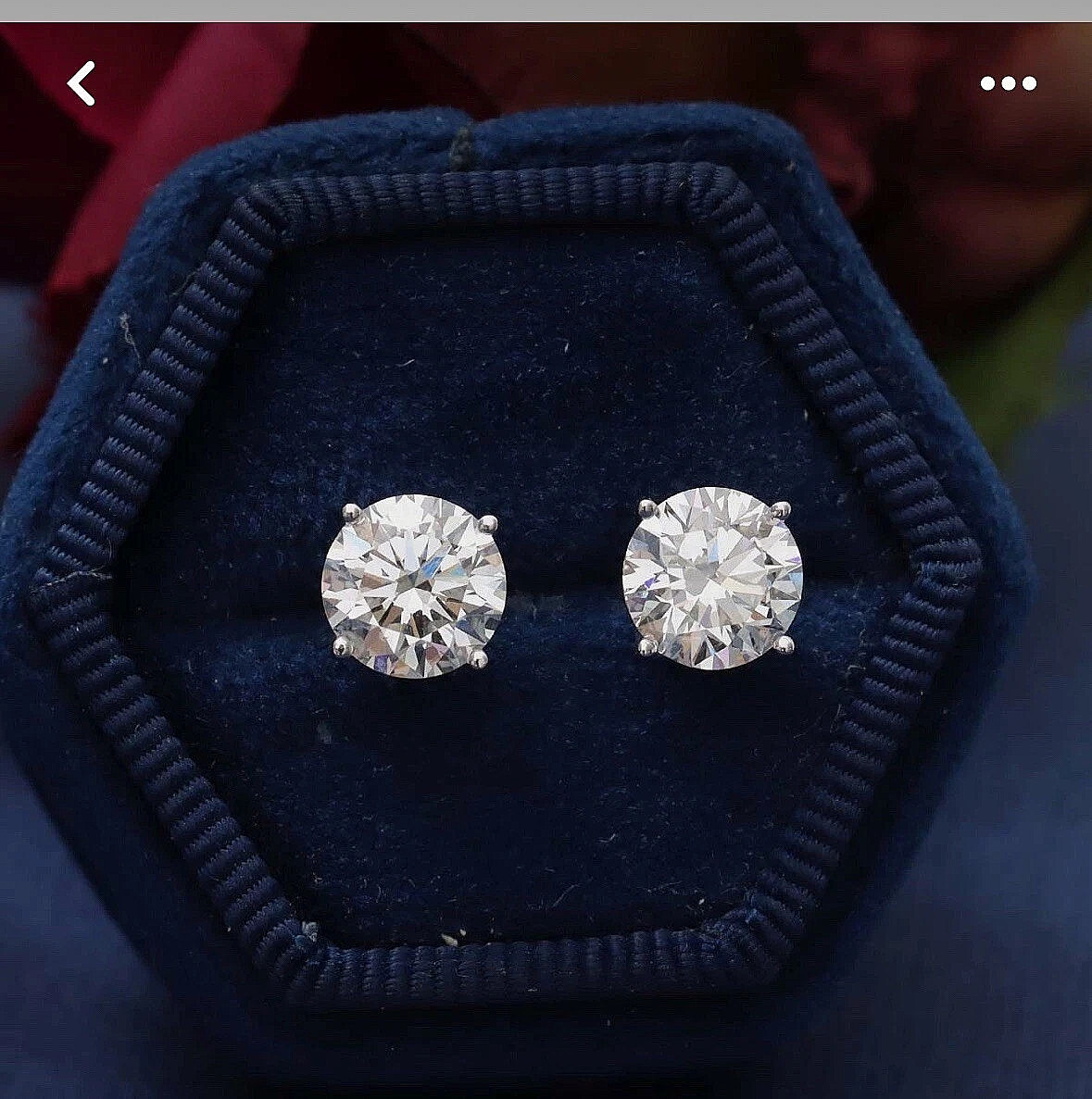 2.00 Ct Round Cut Certified VS1/F Lab Grown Diamond Stud Earrings 14k White Gold