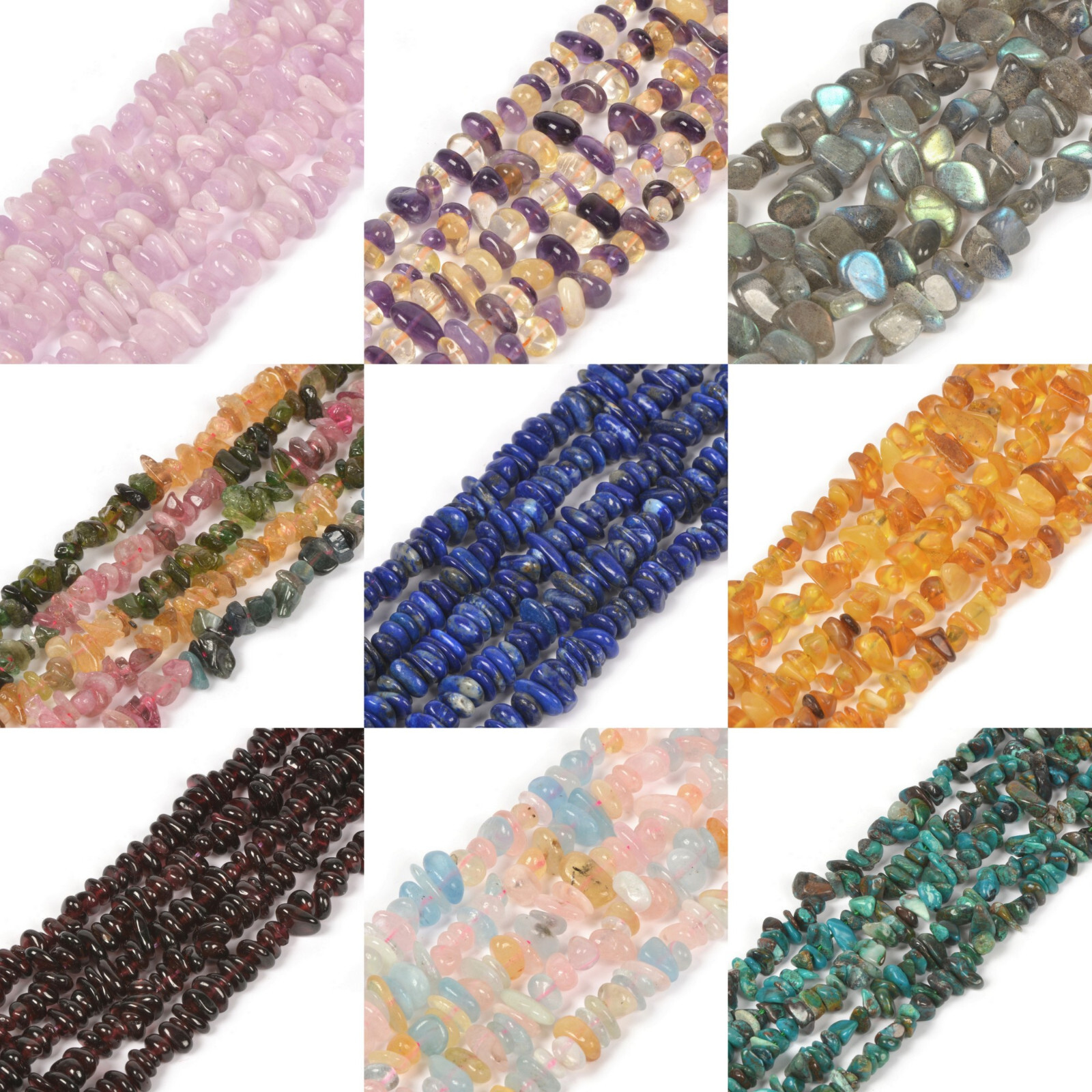Natural Gemstone Freedom Chips Loose Beads Semi Precious for Jewelry Making 16″