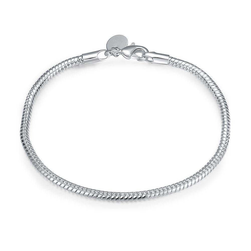 925 Sterling Silver 16-23cm 3mm Snake Chain Bracelet for Women Men Fashion
