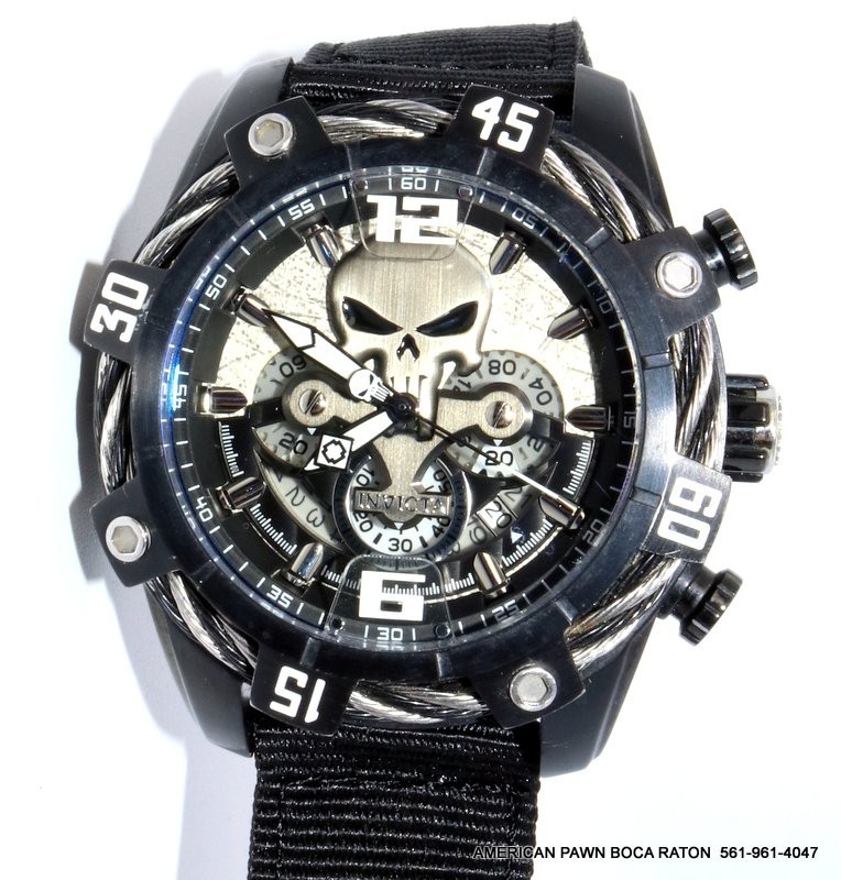 Invicta Marvel Punisher Chronograph Men’s Watch Black Bolt 51mm 33163 Limited Ed