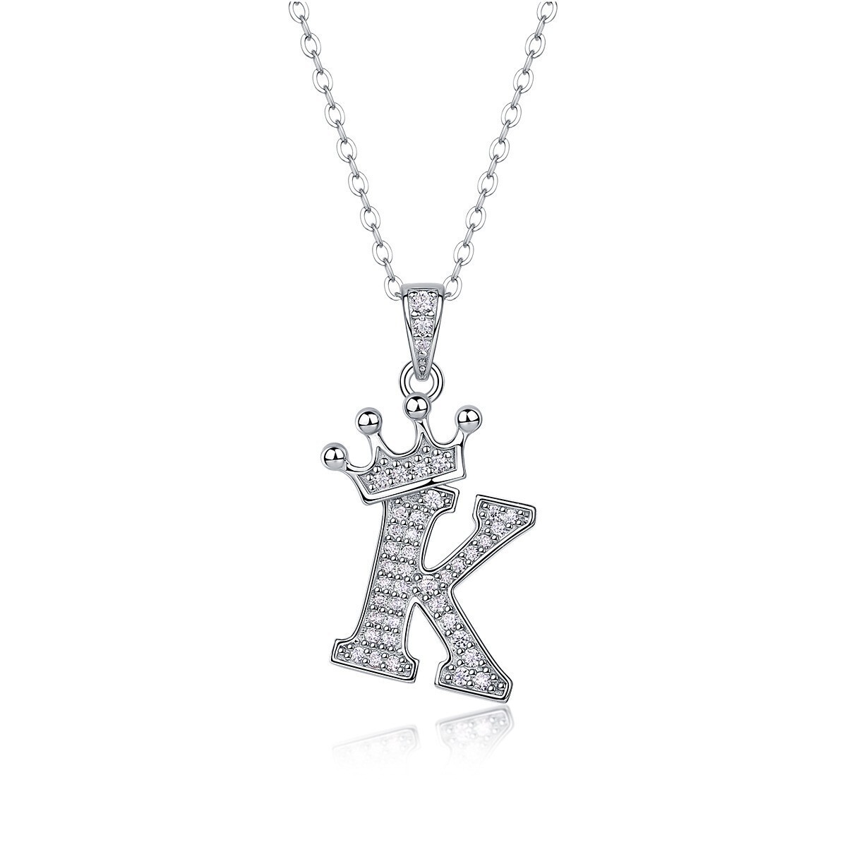 D Color Moissanite 26 Letter Pendant Necklace 925 Sterling Silver Pass Tester