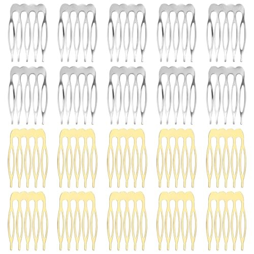20PCS 5 Teeth Small Tiny Metal Side Hair Combs French Sides Comb Small Hair