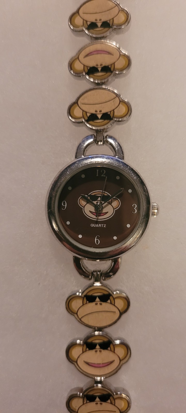 Accutime Monkey Ladies Quartz Watch With Monkey Links Bracelet New Battery