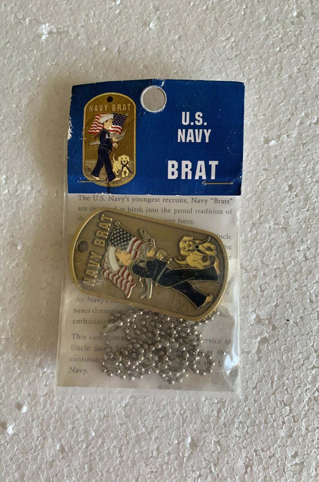 U.S. Navy Brat Coin Medallion Necklace Dog Tag