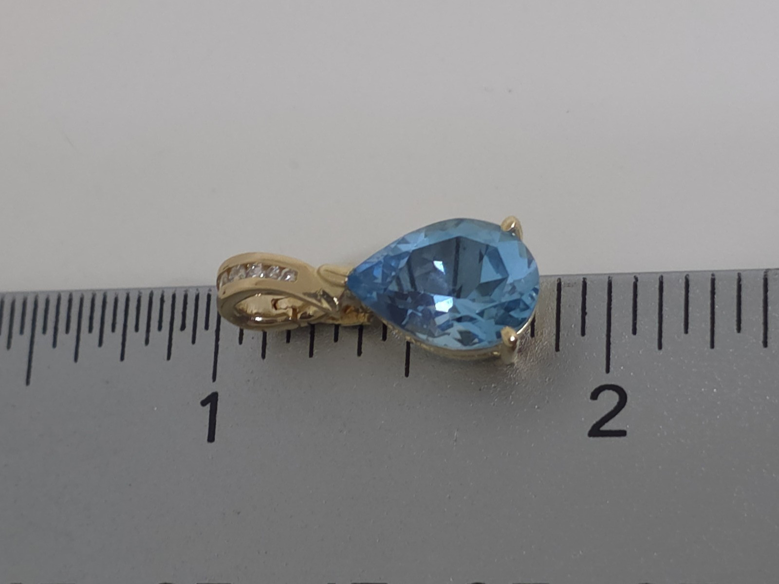 14k Yellow Gold Topaz Sapphire And Diamond Pendant And Earrings Set 8.8 Grams