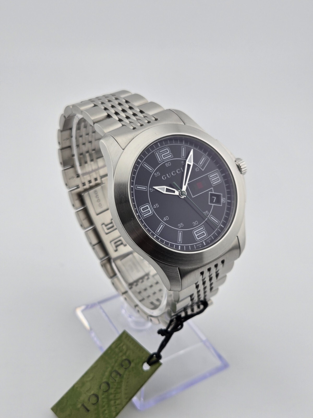Gucci Men’s G-Timeless Black Dial Stainless Steel Watch – YA126201 ($825 MSRP)