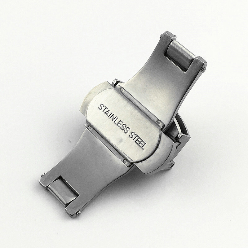 Premium Brushed Stainless Steel Butterfly Buckle Metal Clasp 12 14 16 18 20mm