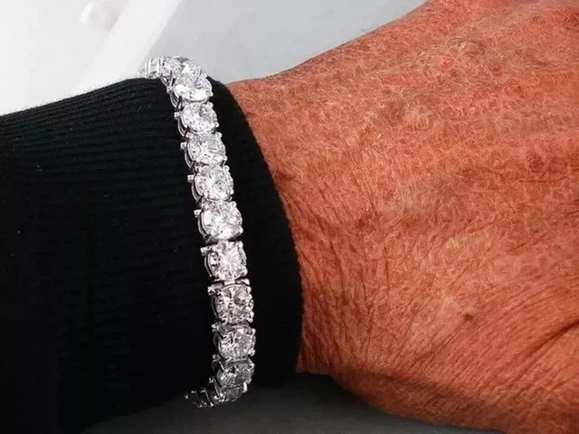Wedding Tennis Bracelet Solid 14k White Gold Plated 6 Carat Round Cut For Women