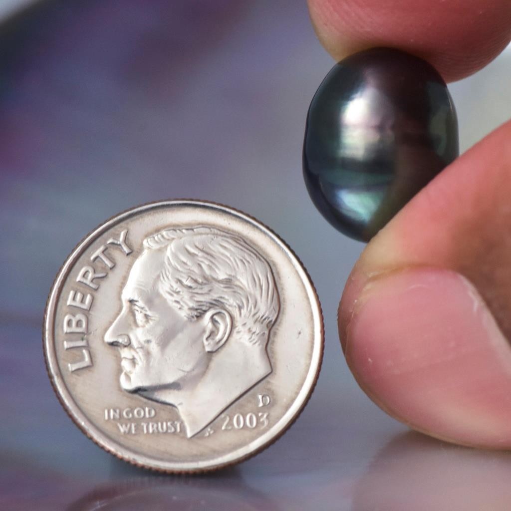 7.60 cts Tahitian South Sea Pearl 12.60mm Charcoal Black Baroque 1.82g undrilled