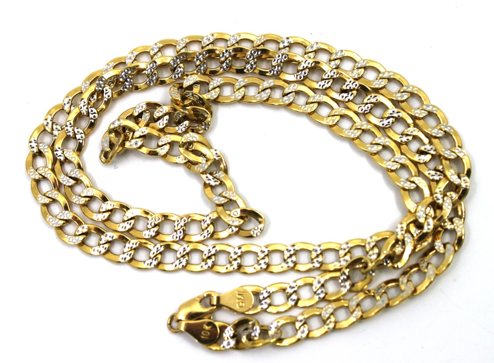 GM Curb Link Chain Necklace 5.5mm Wide 24″inch Long in 10K Real Gold