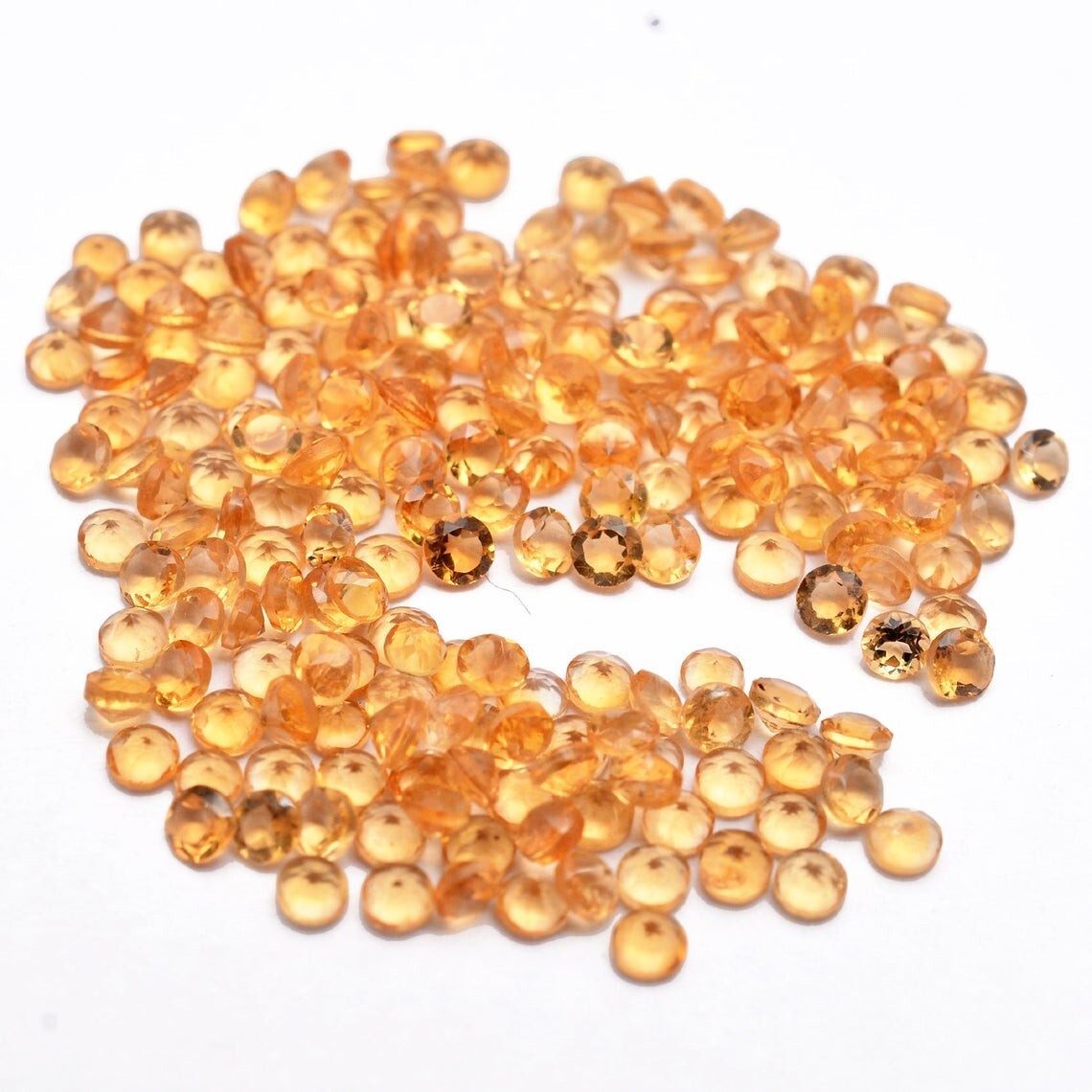 Natural Citrine Round Faceted Cut Loose Calibrated Gemstone Ready for Jewelry