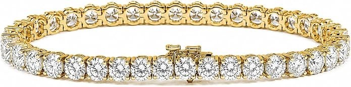 14K Gold Lab Diamond Tennis Bracelet 3–15 CTTW 7″