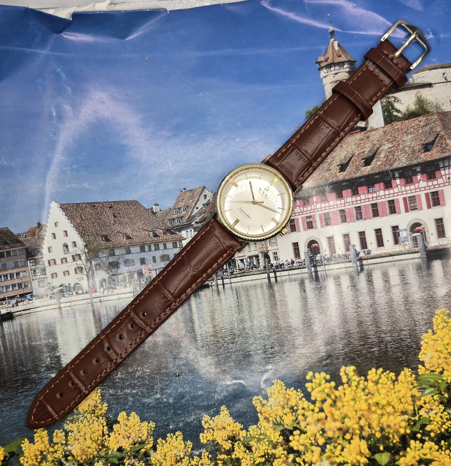1962 Vintage Omega Seamaster Deville 14k Gold Filled 34mm Automatic Classic Chic