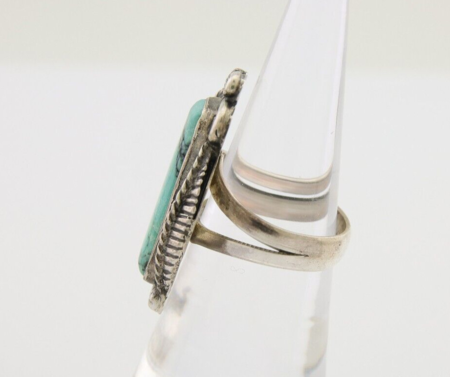 Navajo Handmade Ring 925 Silver Natural Turquoise Native Artist C.80’s