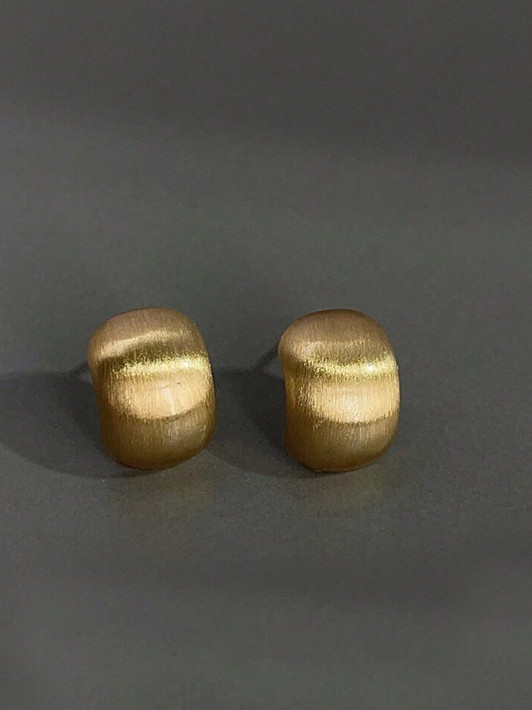 NEW Elegant Modern Brushed Matte Geometric Studs 925 Silver Needle *Gold/Silver