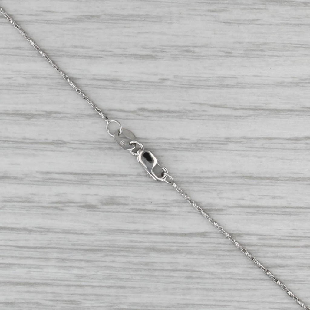 0.23ctw Diamond 3-Cluster Pendant Necklace 14k White Gold 18″ Bar Links