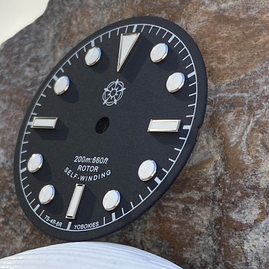 Yobokies [Black Bay Dial] Black with Silver for Seiko SKX SNZH NH35 ~ US Seller
