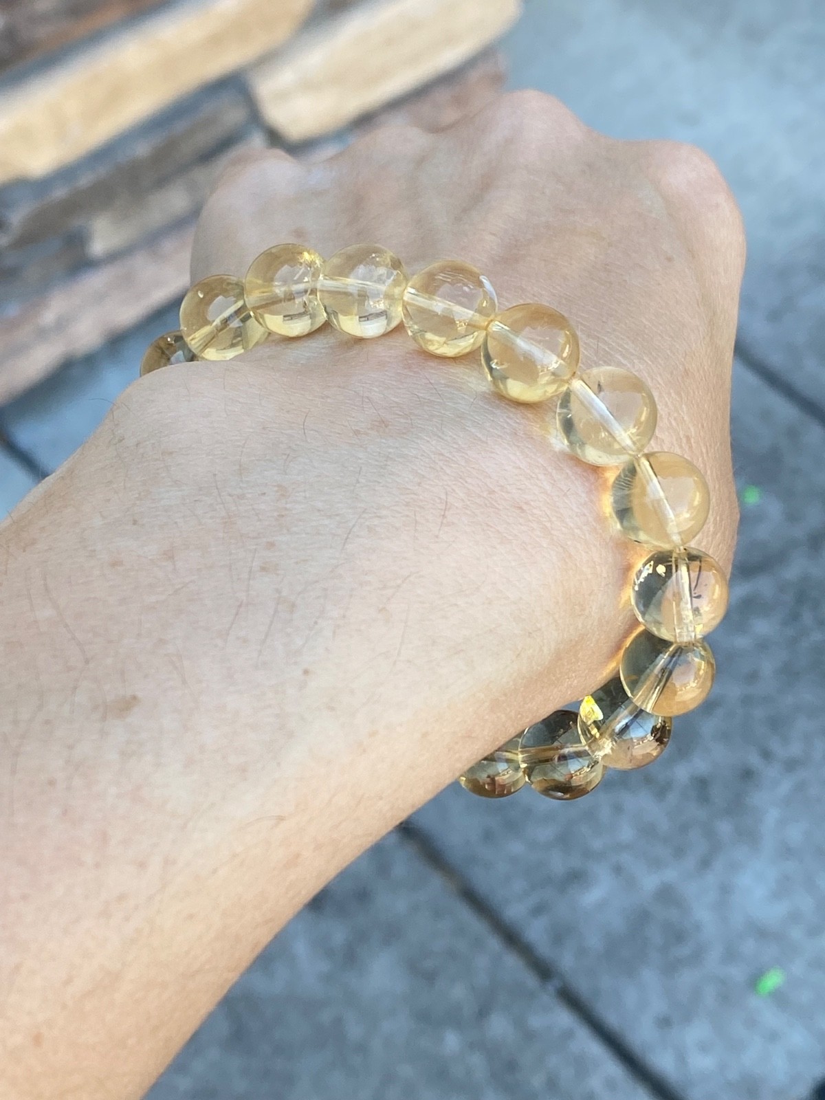 Natural Citrine Bracelet – 10.8mm Genuine Golden Citrine Crystal Bracelet